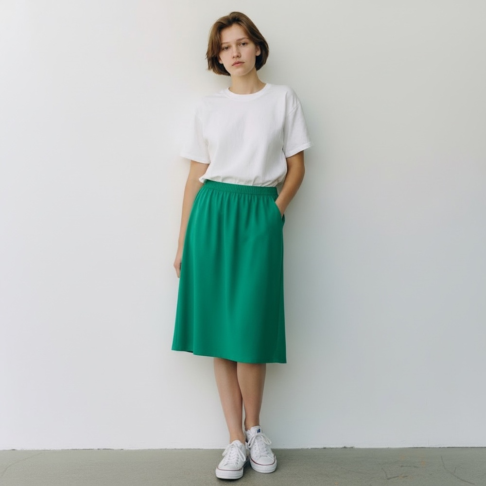 Vintage Pendleton wool Elegant Green Women's Skirt size 14 petite midi skirt USA